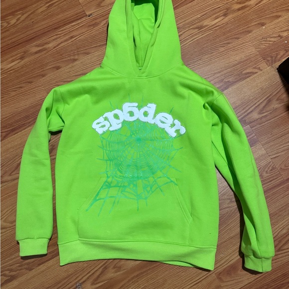 Neon Green Spider Graphic Hoodie - Men